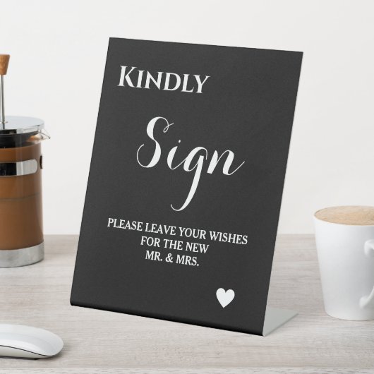 シンプルとブエレガントラッ結婚クのゲストブックサイン 台座サイン (インサイチュ)