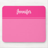 シンプルとホッかわいらしトピンクストライプの名前をカスタムする マウスパッド (正面)