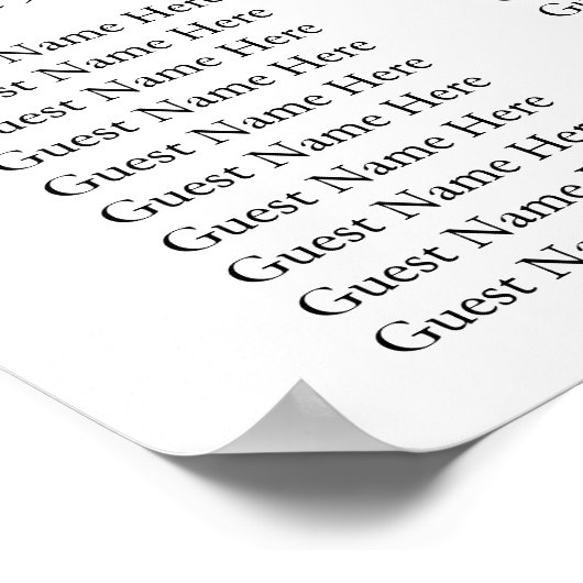 シンプルとホワイトの座席表 ポスター (角)