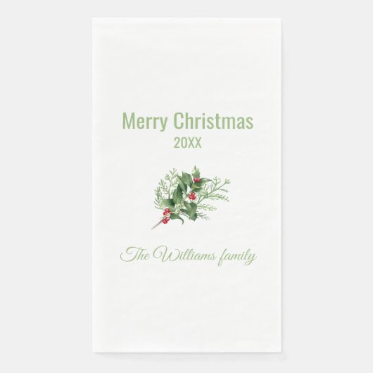 シンプルとボエレガントタニカルクリスマスナプキン (正面)