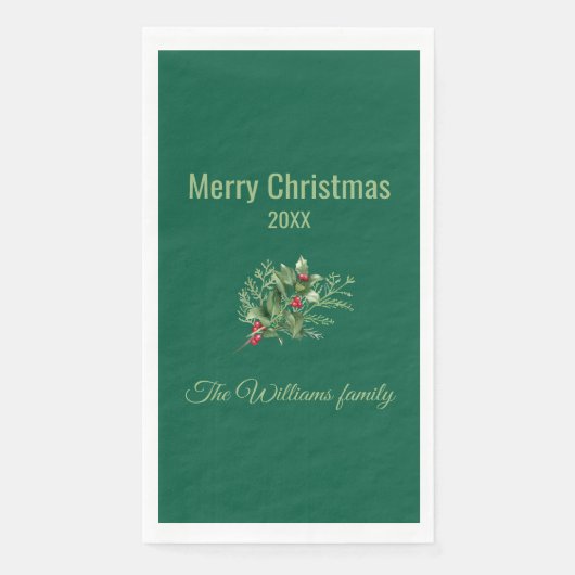 シンプルとボエレガントタニカルクリスマスナプキン (正面)