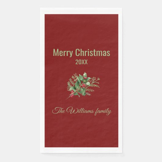 シンプルとボエレガントタニカルクリスマスナプキン (正面)