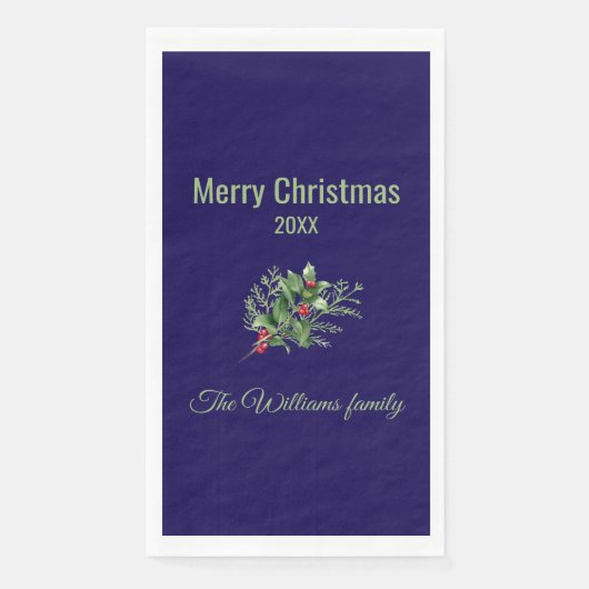 シンプルとボエレガントタニカルクリスマスナプキン (正面)