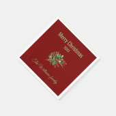 シンプルとボエレガントタニカルクリスマス スタンダードカクテルナプキン (角)