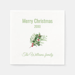 シンプルとボエレガントタニカルクリスマス スタンダードカクテルナプキン