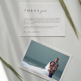 シンプルとミニマリストのフォトスク結婚リプト サンキューカード