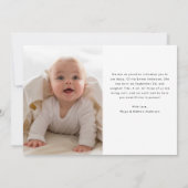 シンプルとミニマリスト2枚の写真誕生のお知らせ 案内状 (裏面)