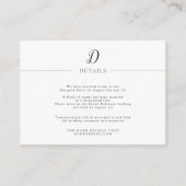 シンプルとミニマル結婚主義モノグラム詳細 エンクロージャーカード (正面)