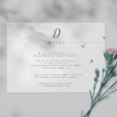 シンプルとミニマル結婚主義モノグラム詳細 エンクロージャーカード