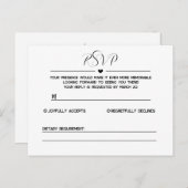 シンプルとミニマルRSVPカード インビテーションポストカード (正面/裏面)