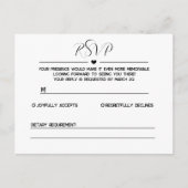 シンプルとミニマルRSVPカード インビテーションポストカード (正面)