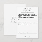 シンプルとミニマルRSVPカード 出欠カード (正面/裏面)