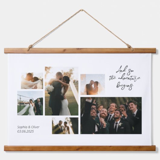 シンプルとモダンの結婚写真集 吊り下げ型タペストリー (正面)