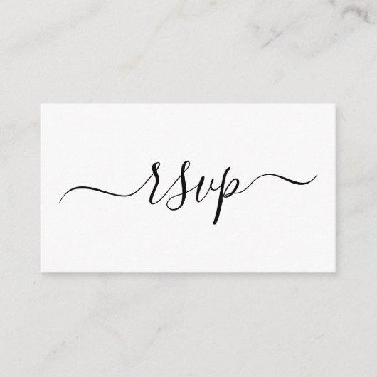 シンプルとモダンウェディングRSVP エンクロージャーカード (正面)
