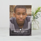 シンプルとモダンオーバーレイ写真卒業パーティー 招待状 (スタンド正面)