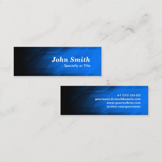 シンプルとモダンダークブルー スキニー名刺 (正面/裏面)