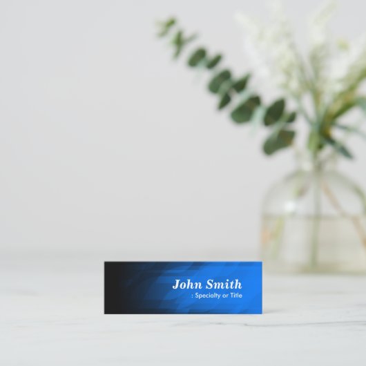 シンプルとモダンダークブルー スキニー名刺 (スタンド正面)