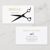 シンプルとモダンヘアカットのシアーヘアスタイリスト 名刺 (正面/裏面)