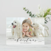 シンプルとモダンメリークリスマスの写真 シーズンカード (スタンド正面)