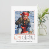 シンプルとモダンメリークリスマスフォトカード シーズンカード (スタンド正面)