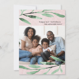 シンプルとモダン植物写真クリスマスカード シーズンカード