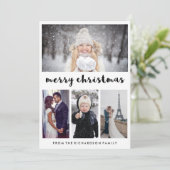 シンプルとモダン聖降誕祭 | 4写真 シーズンカード (スタンド正面)