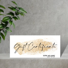 シンプルとモダン金ゴールド証明書ギフトカード