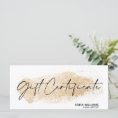シンプルとモダン金ゴールド証明書ギフトカード (スタンド正面)