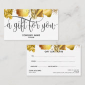 シンプルとモダン金ゴールド証明書ギフトカード 名刺 (正面/裏面)