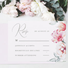 シンプルとラベエレガントンダーパープルRSVP 出欠カード