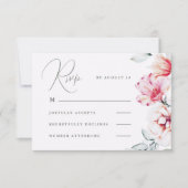 シンプルとラベエレガントンダーパープルRSVP 出欠カード (正面)