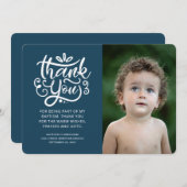 シンプルと写モダン真の洗礼 サンキューカード (正面/裏面)