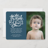 シンプルと写モダン真の洗礼 サンキューカード (正面)