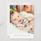 シンプルと写モダン真バプテスマパーティの招待状 招待状 (正面)