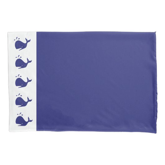 シンプルと可愛いネイビーブルークレジットボーイズベッド 枕カバー (正面)