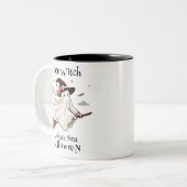 シンプルと可愛エレガントい魔女ファーストハロウィーン ツートーンマグカップ (正面左)