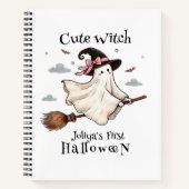 シンプルと可愛エレガントい魔女ファーストハロウィーン ノートブック (正面)