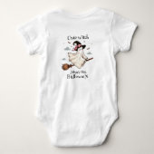 シンプルと可愛エレガントい魔女ファーストハロウィーン ベビーボディスーツ (裏面)