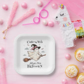 シンプルと可愛エレガントい魔女ファーストハロウィーン ペーパープレート (パーティー)