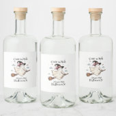 シンプルと可愛エレガントい魔女ファーストハロウィーン リキュールボトルラベル (ボトル)