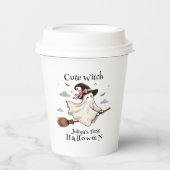 シンプルと可愛エレガントい魔女ファーストハロウィーン 紙コップ (正面)