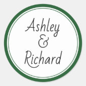 シンプルと名エレガント前はダーク結婚グリーン ラウンドシール (正面)