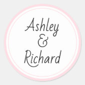 シンプルと名エレガント前は赤面結婚pink ラウンドシール (正面)