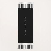 シンプルと白エレガント黒のピアノ鍵盤 ヨガマット (正面)