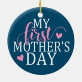 シンプルと私エレガントの最初の母の日 |オーナメント セラミックオーナメント (裏面)