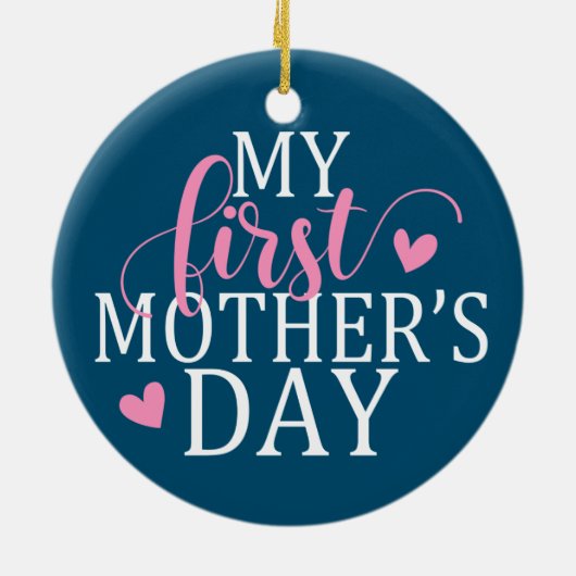 シンプルと私エレガントの最初の母の日 |オーナメント セラミックオーナメント (裏面)