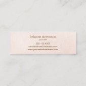 シンプルと美しいクラシックピンクリネンルック スキニー名刺 (裏面)