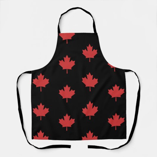 シンプルと赤いメエレガントエデ葉ルのパターン | エプロン (正面)