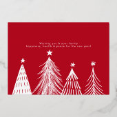 シンプルと赤モダンい聖降誕祭 箔シーズンカード (裏面)