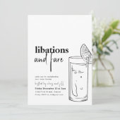 シンプルと運賃ディナーパーティの招待状 招待状 (スタンド正面)